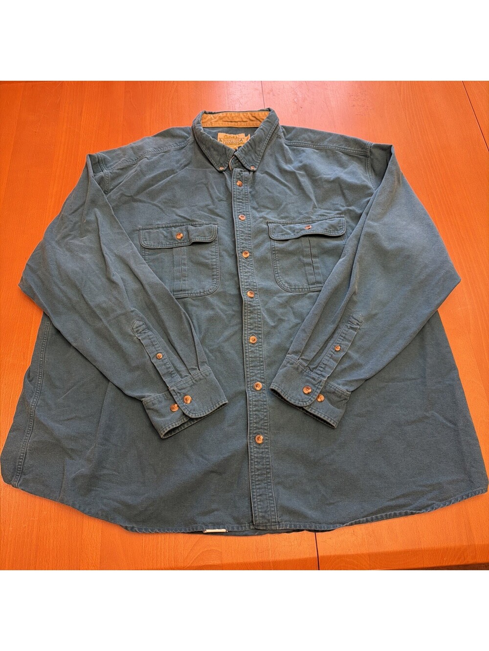 Cabelas Chamois Shirt Mens 3XL Tall Blue Heavyweight Deerskin Soft Workwear